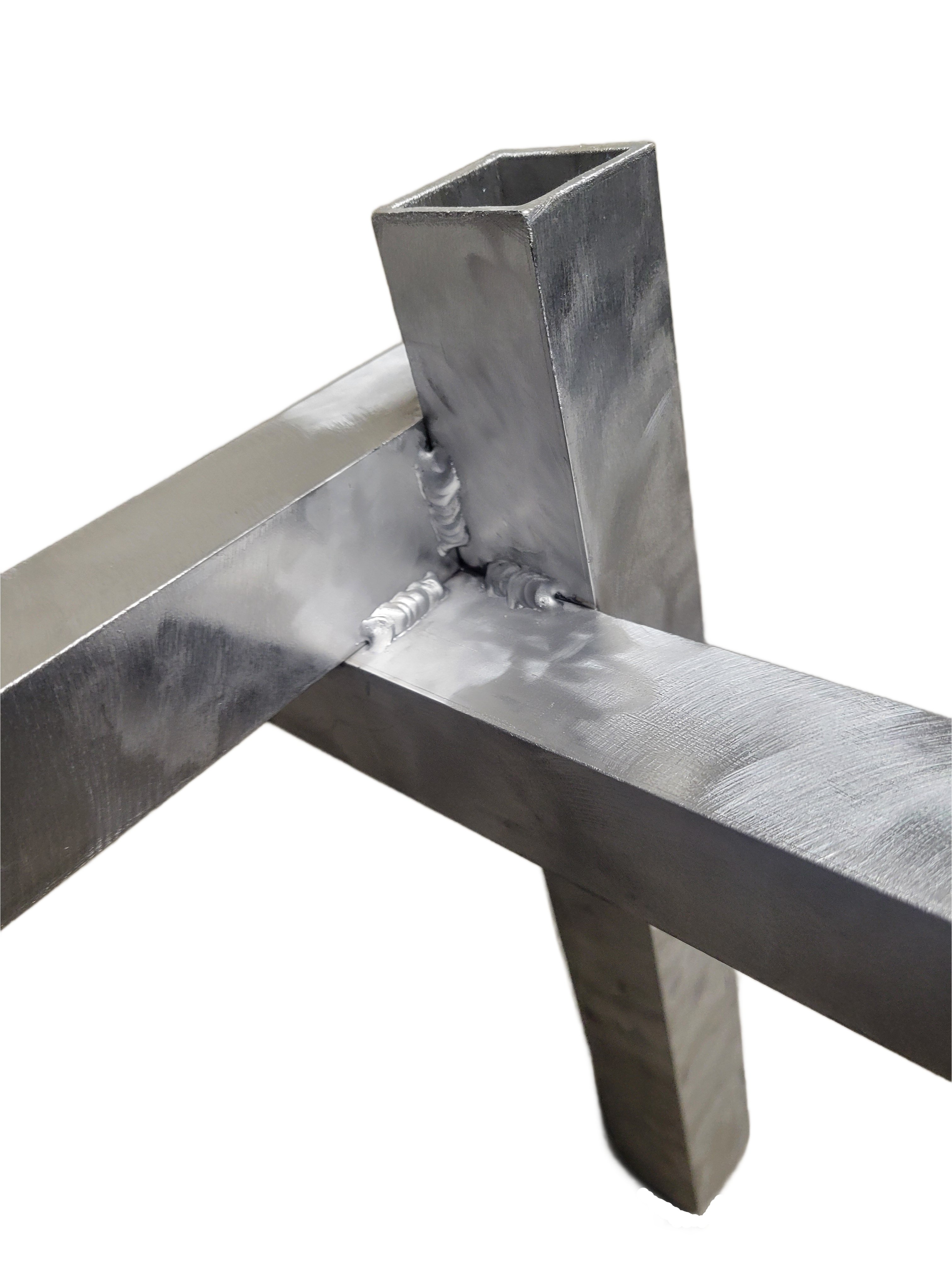 Aluminum and Tempered Glass Table - Image 1